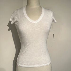 Banana Republic White V Neck T XXS Petite